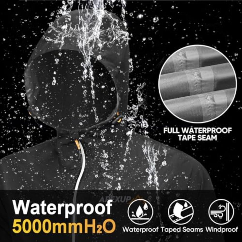 Lightweight Waterproof Rain Jacket Packable Refle… - image 4